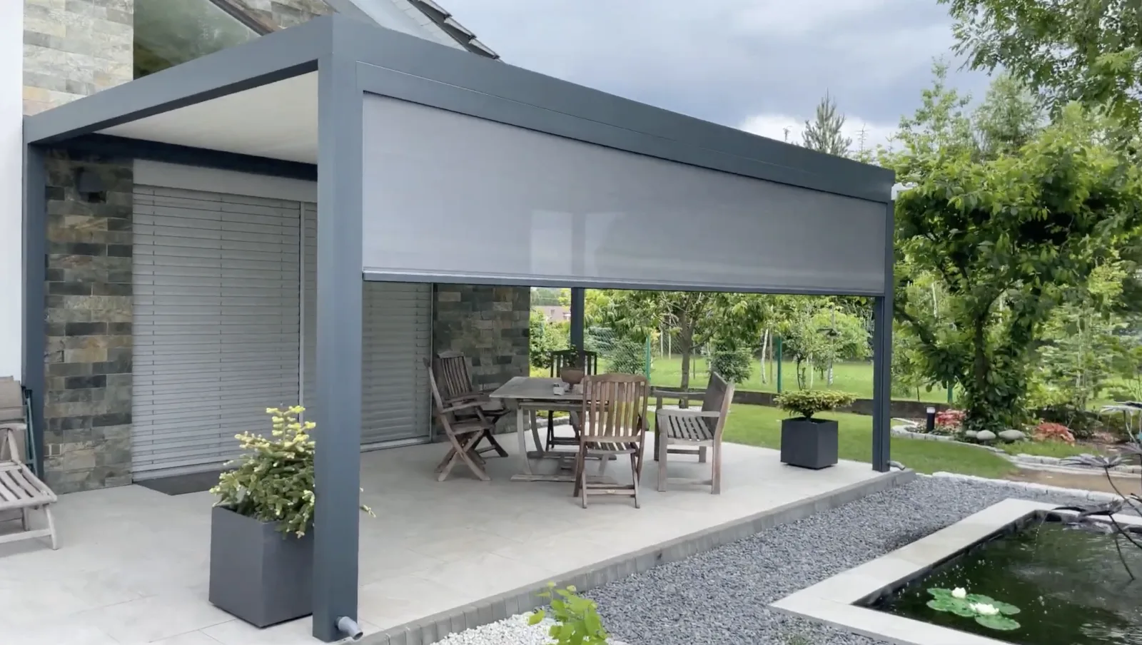 Professional residential pergola construction in Dublin showcasing quality aluminium craftsmanship and expert installation